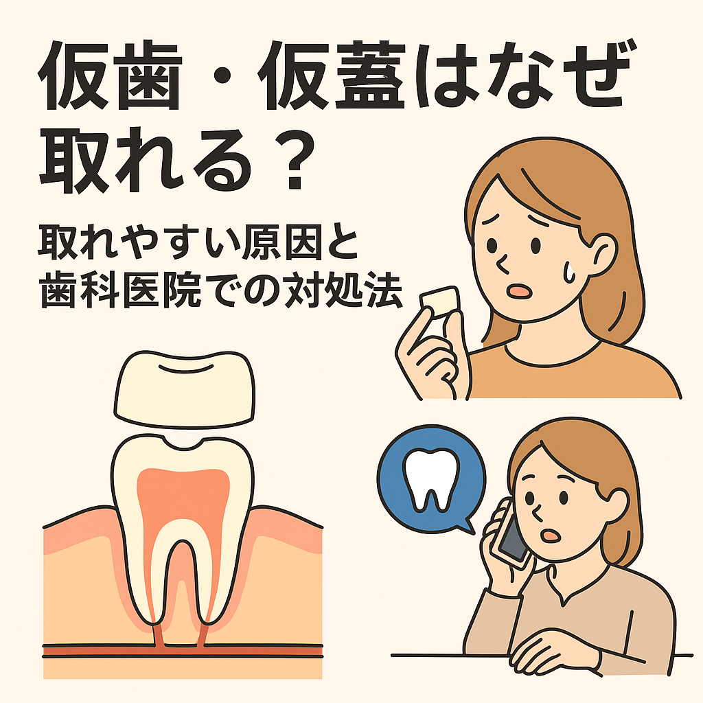 仮歯・仮蓋はなぜ取れる?取れやすい原因と歯科医院での対処法